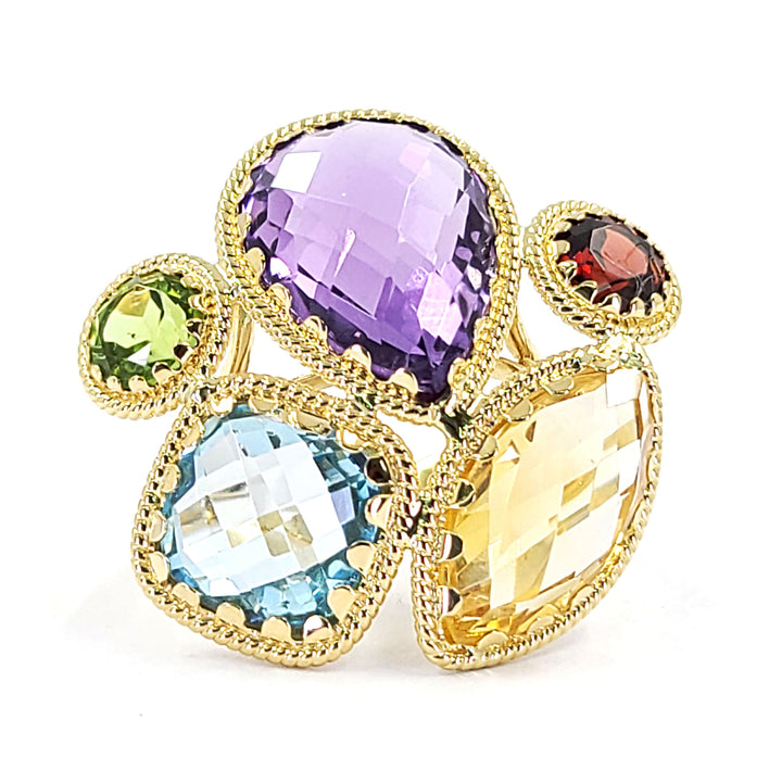 Multicolor Fancy Shape Gemstone Ring