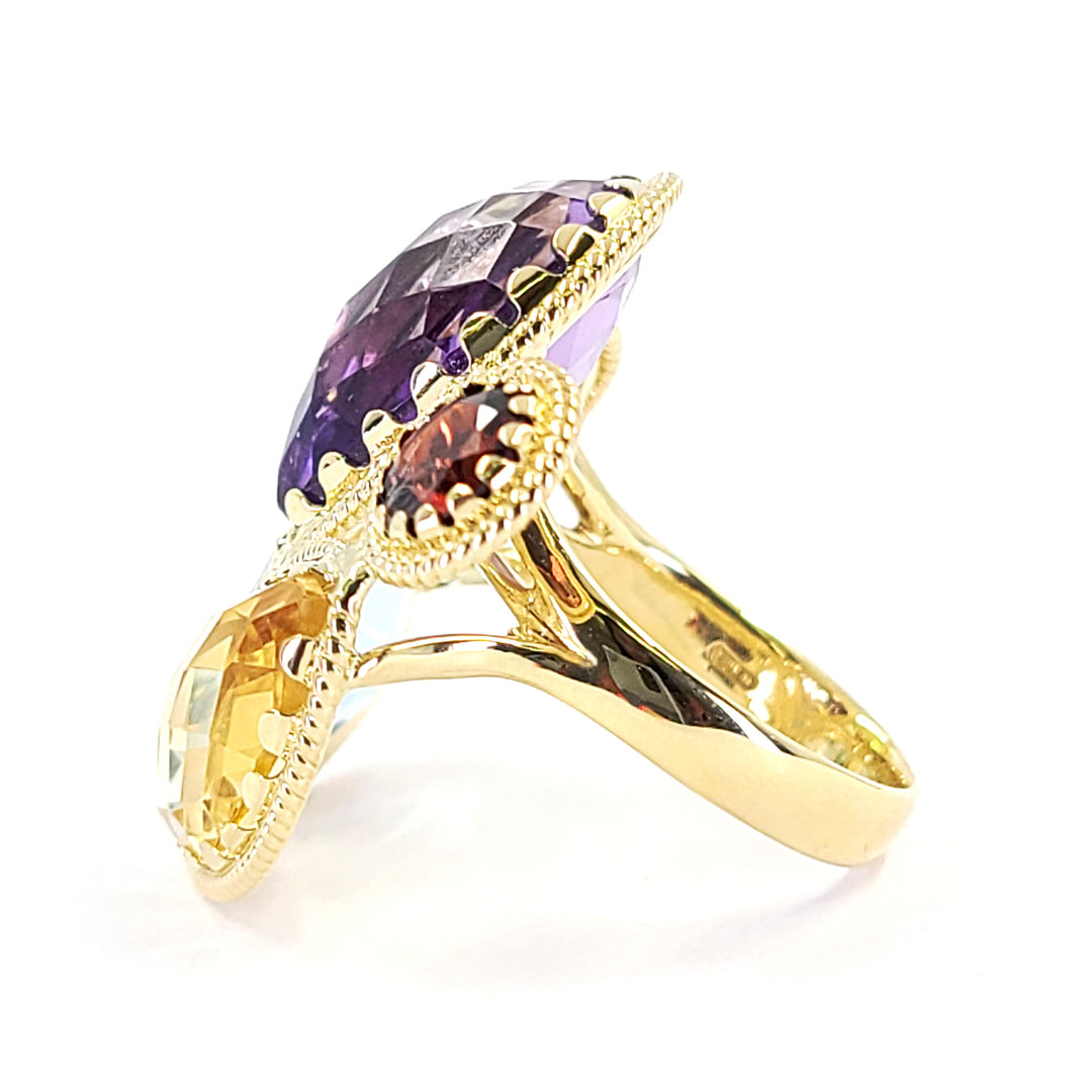 Multicolor Fancy Shape Gemstone Ring