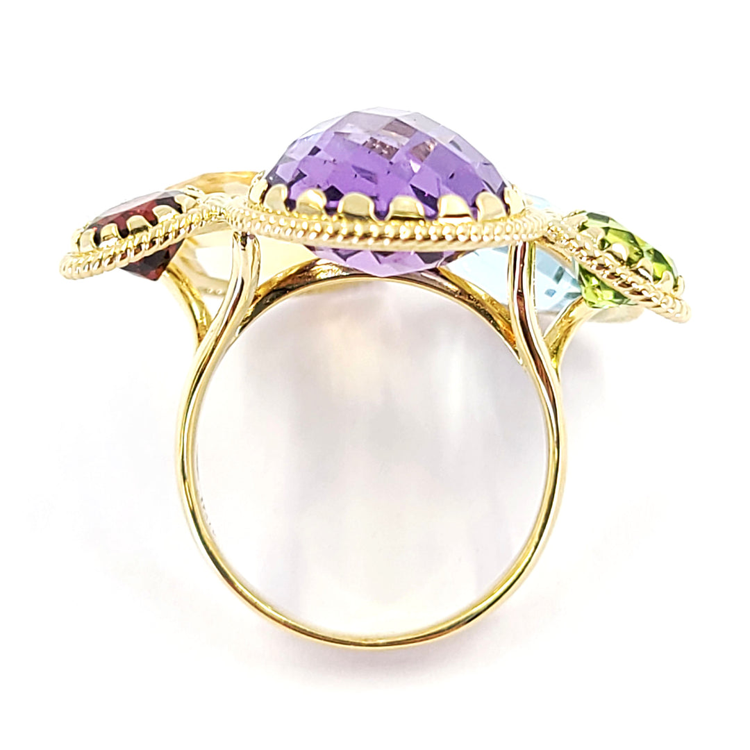 Multicolor Fancy Shape Gemstone Ring