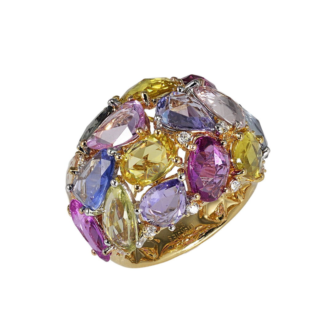 Multicolor Sapphire Domed Ring