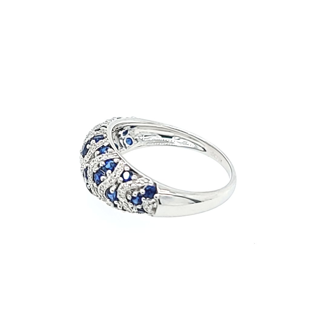 Sapphire and Diamond Wave Ring