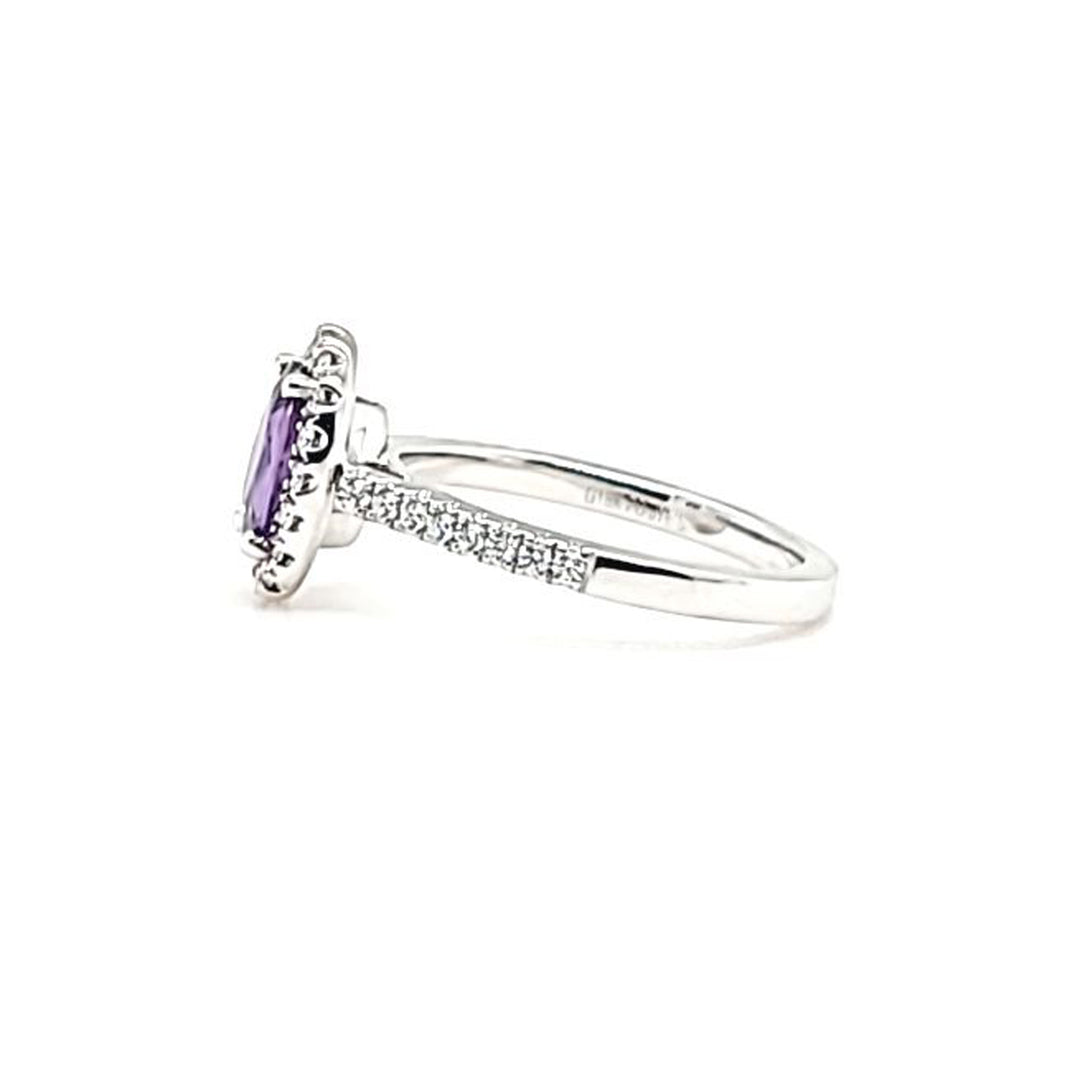 Purple Sapphire and Diamond Ring