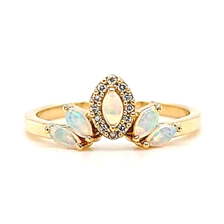 Australian Opal and Diamond Ring