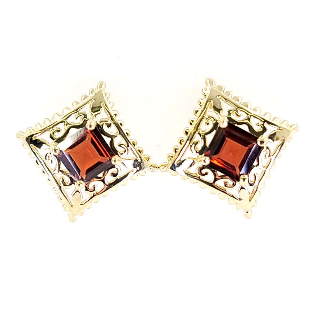 Garnet Stud Earrings