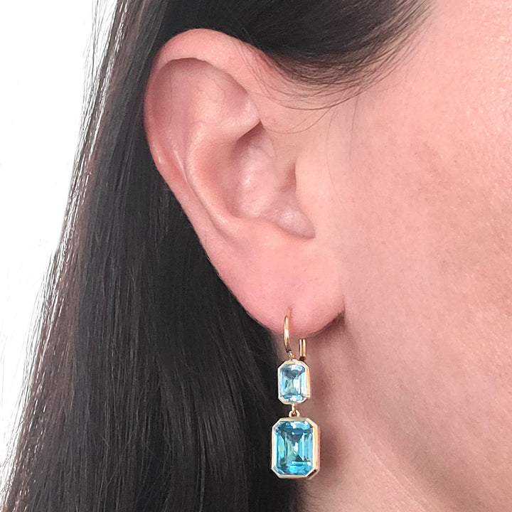 Blue Topaz Drop Earrings