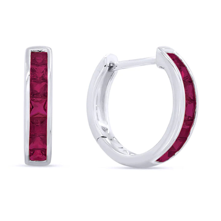 Ruby Huggie Hoop Earrings