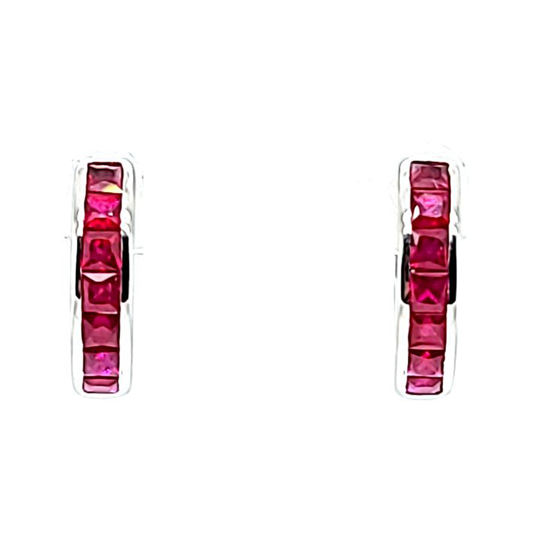 Ruby Huggie Hoop Earrings