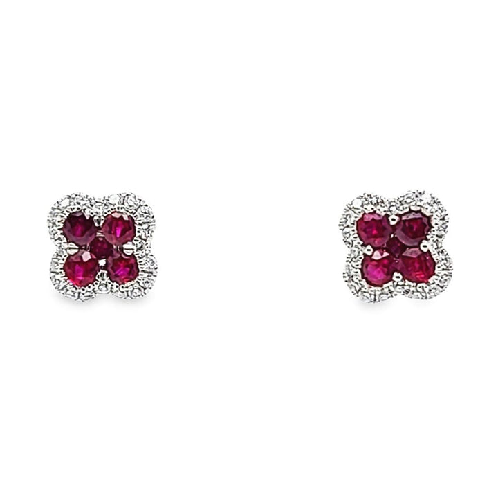 Ruby and Diamond Stud Earrings