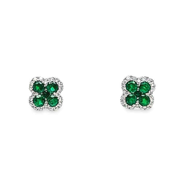 Emerald and Diamond Stud Earrings