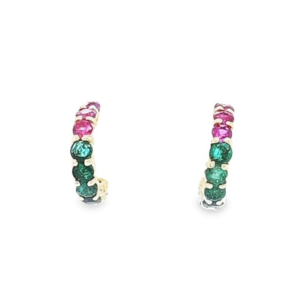 Multicolor Huggie Earrings