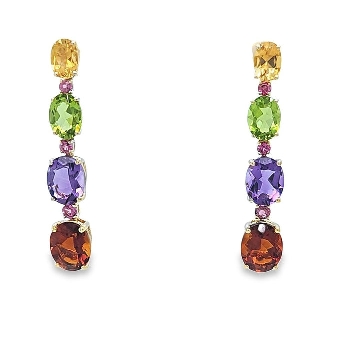 Multicolor Gemstone Drop Earrings