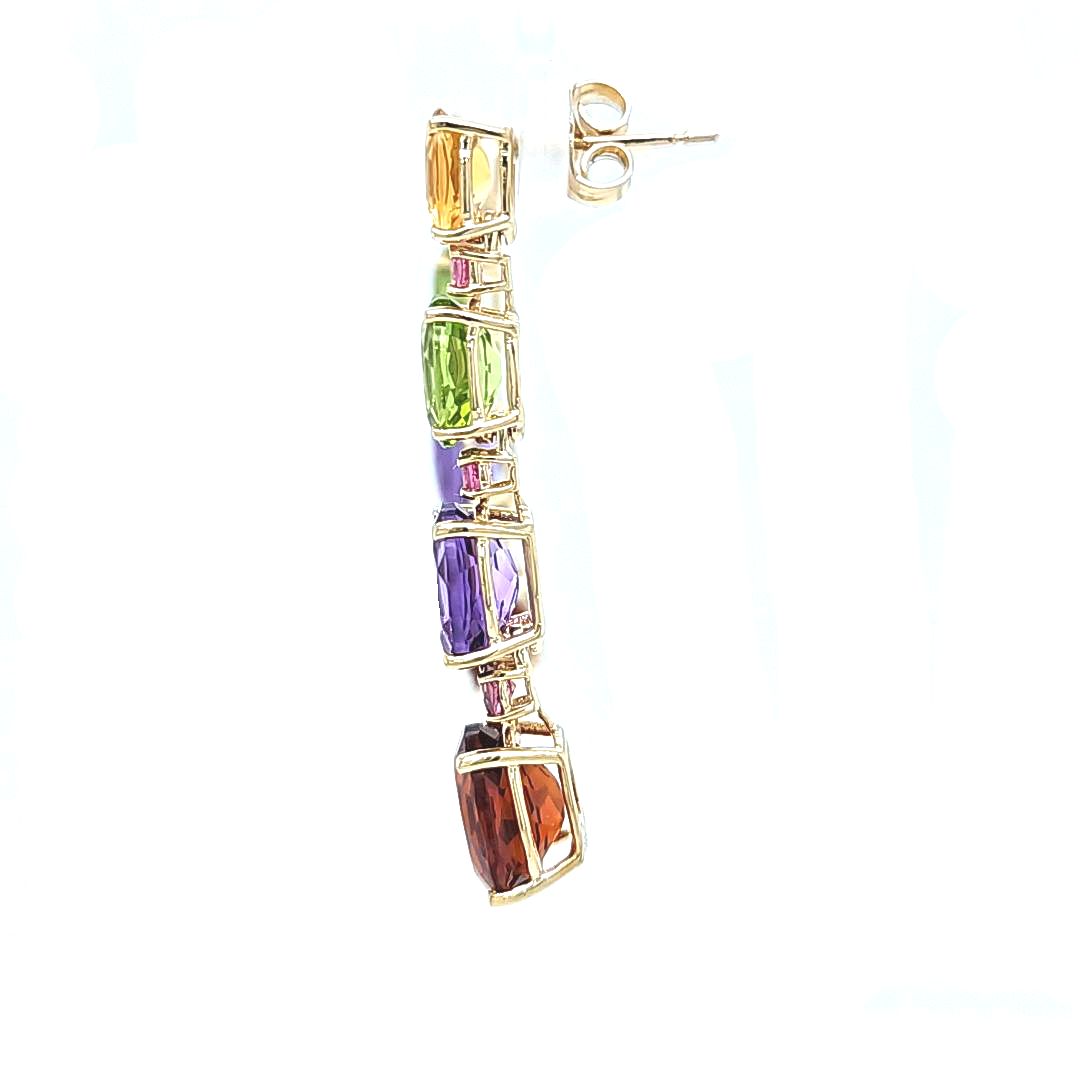 Multicolor Gemstone Drop Earrings