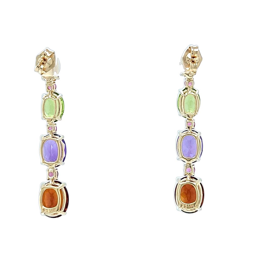 Multicolor Gemstone Drop Earrings