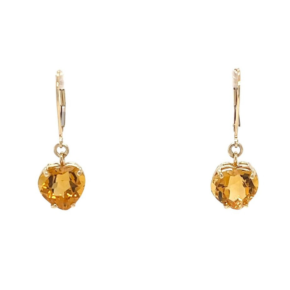 Citrine Heart Earrings