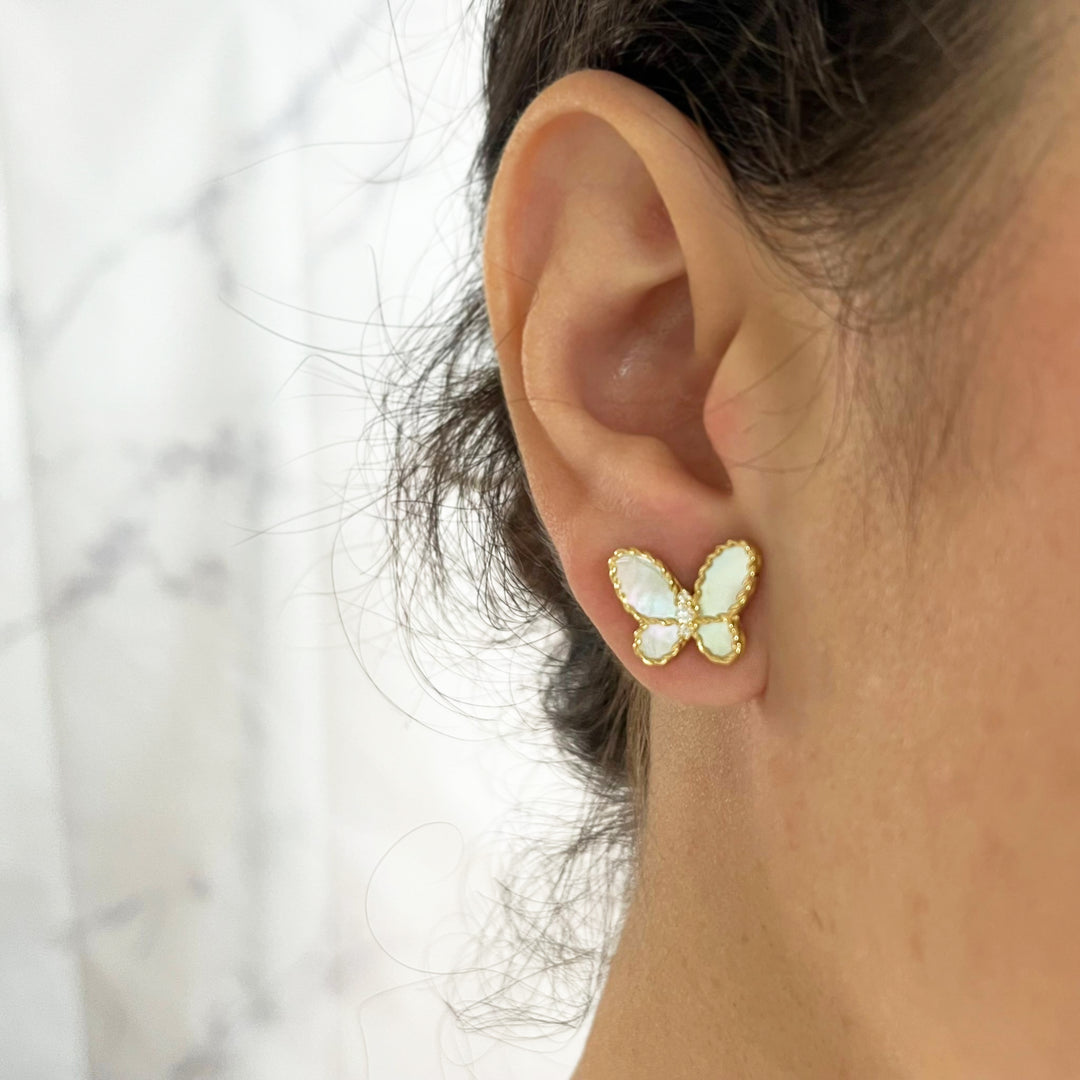 Mother of Pearl Butterfly Earrings