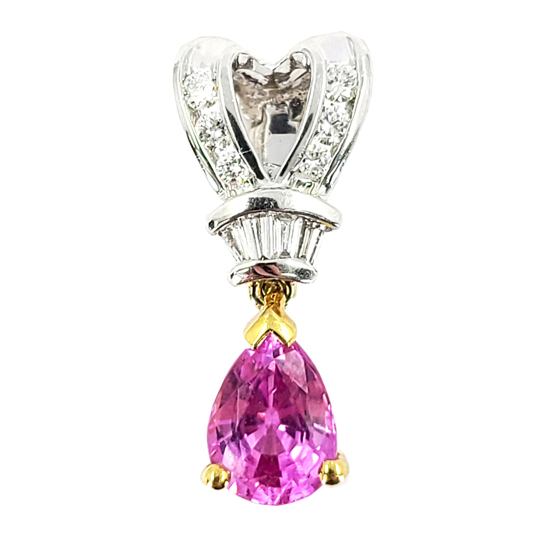 Pink Sapphire and Diamond Pendant