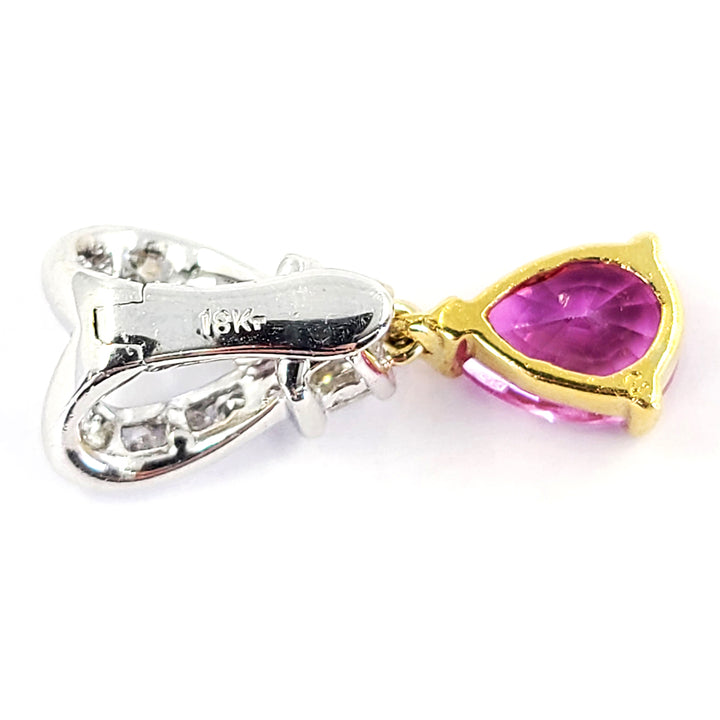 Pink Sapphire and Diamond Pendant