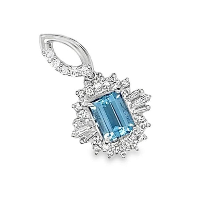 Aquamarine and Diamond Pendant