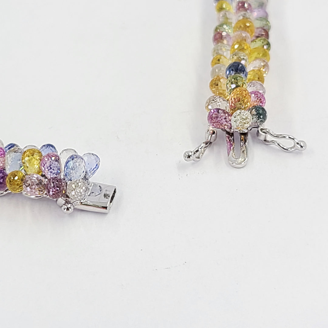 Briolette Cut Multicolor Sapphire Necklace