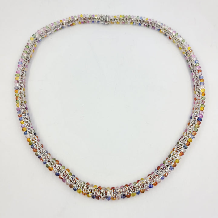 Briolette Cut Multicolor Sapphire Necklace