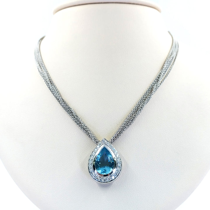 Aquamarine and Diamond Necklace