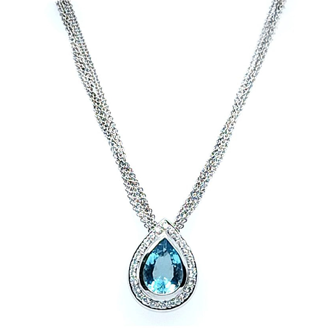 Aquamarine and Diamond Necklace