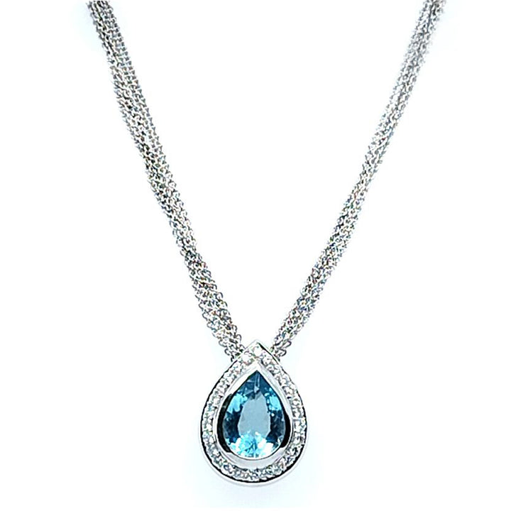 Aquamarine and Diamond Necklace