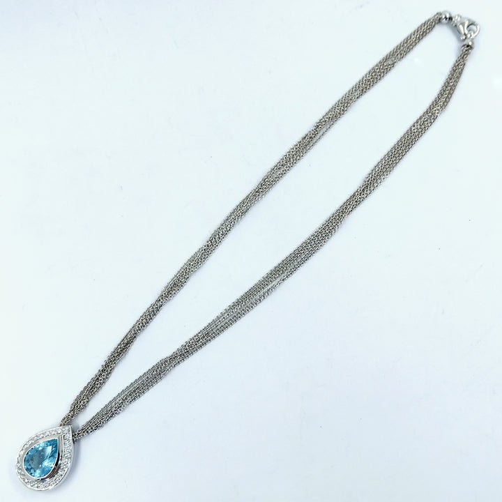 Aquamarine and Diamond Necklace