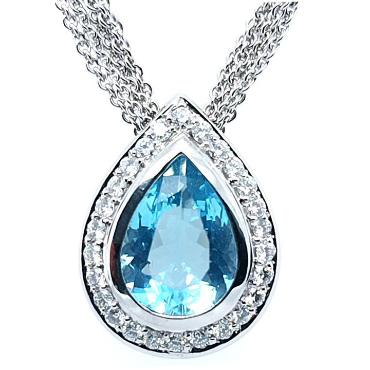 Aquamarine and Diamond Necklace