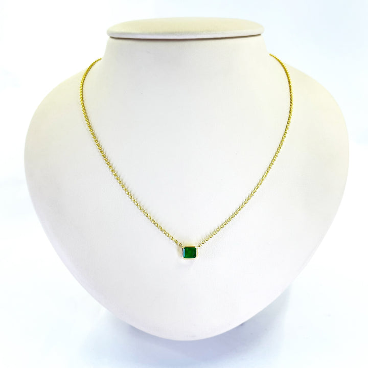 Bezeled Emerald Necklace