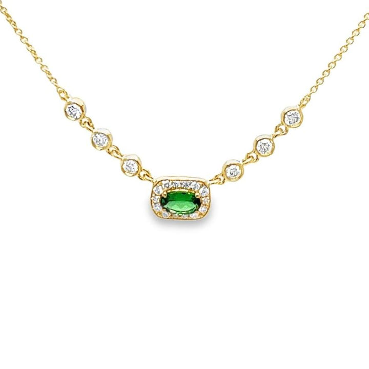 Green Garnet and Diamond Necklace