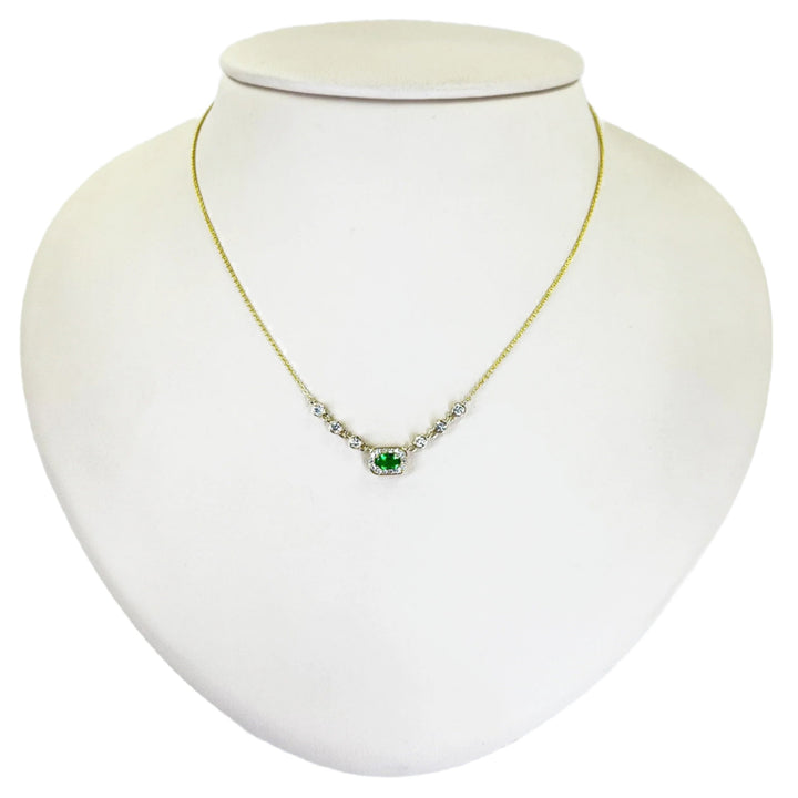 Green Garnet and Diamond Necklace