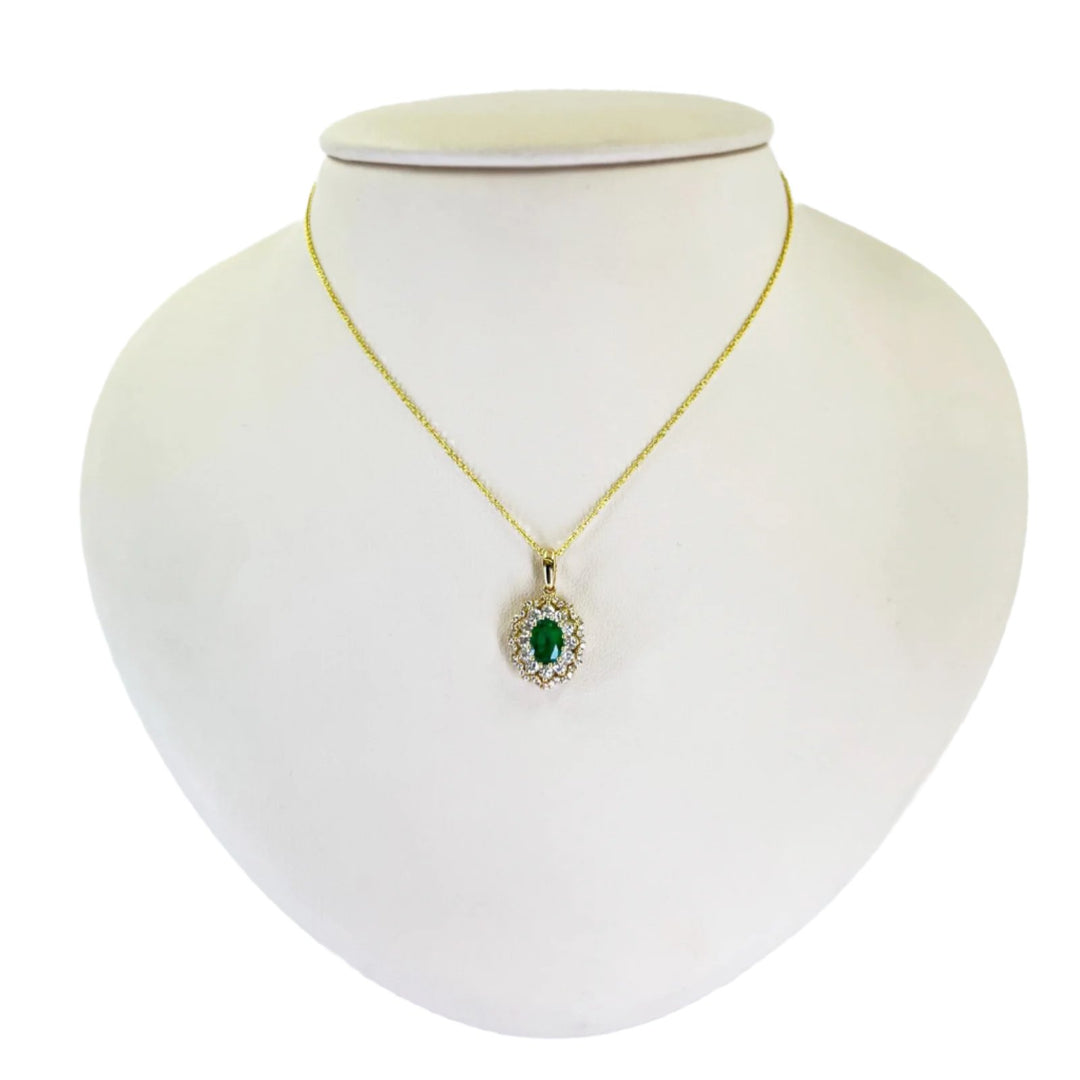 Emerald Halo Necklace