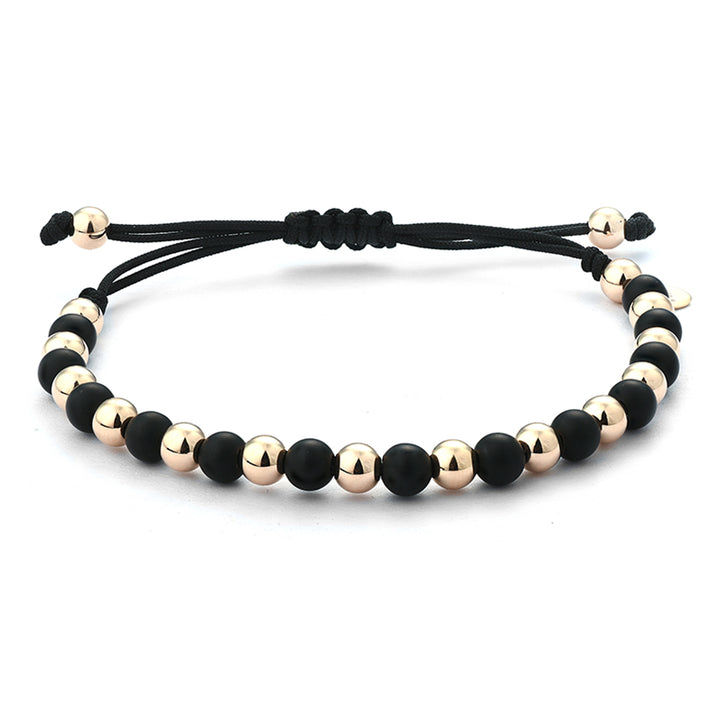 Gold and Onyx Bead Bracelet