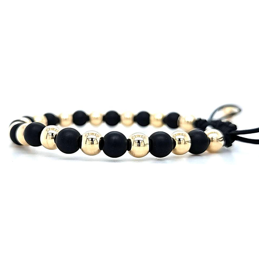 Gold and Onyx Bead Bracelet