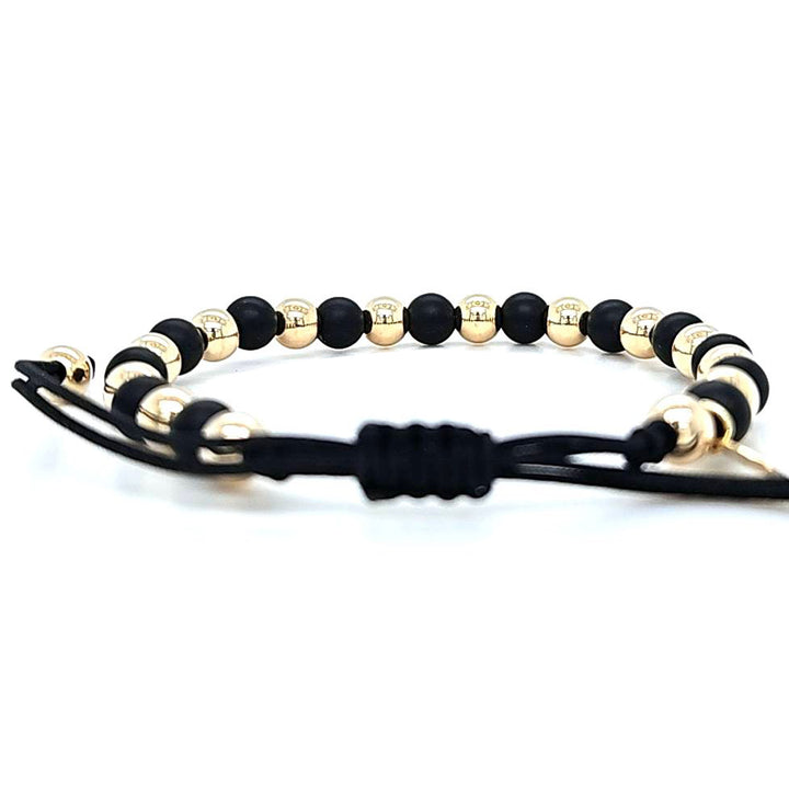 Gold and Onyx Bead Bracelet