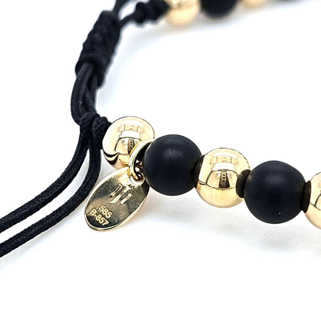 Gold and Onyx Bead Bracelet