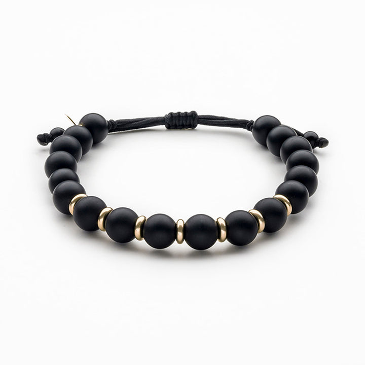 Gold and Onyx Bead Bracelet