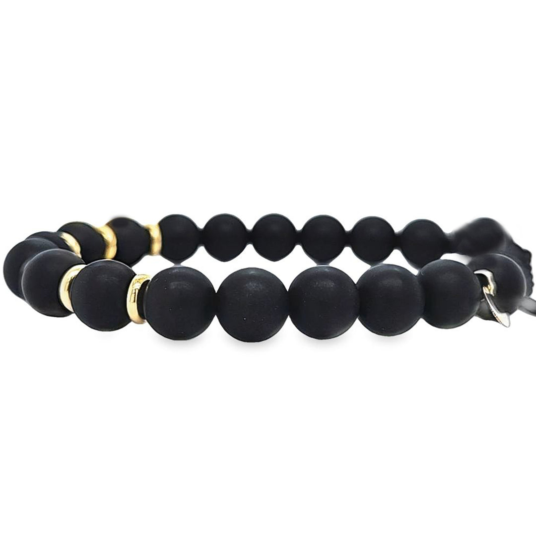 Gold and Onyx Bead Bracelet