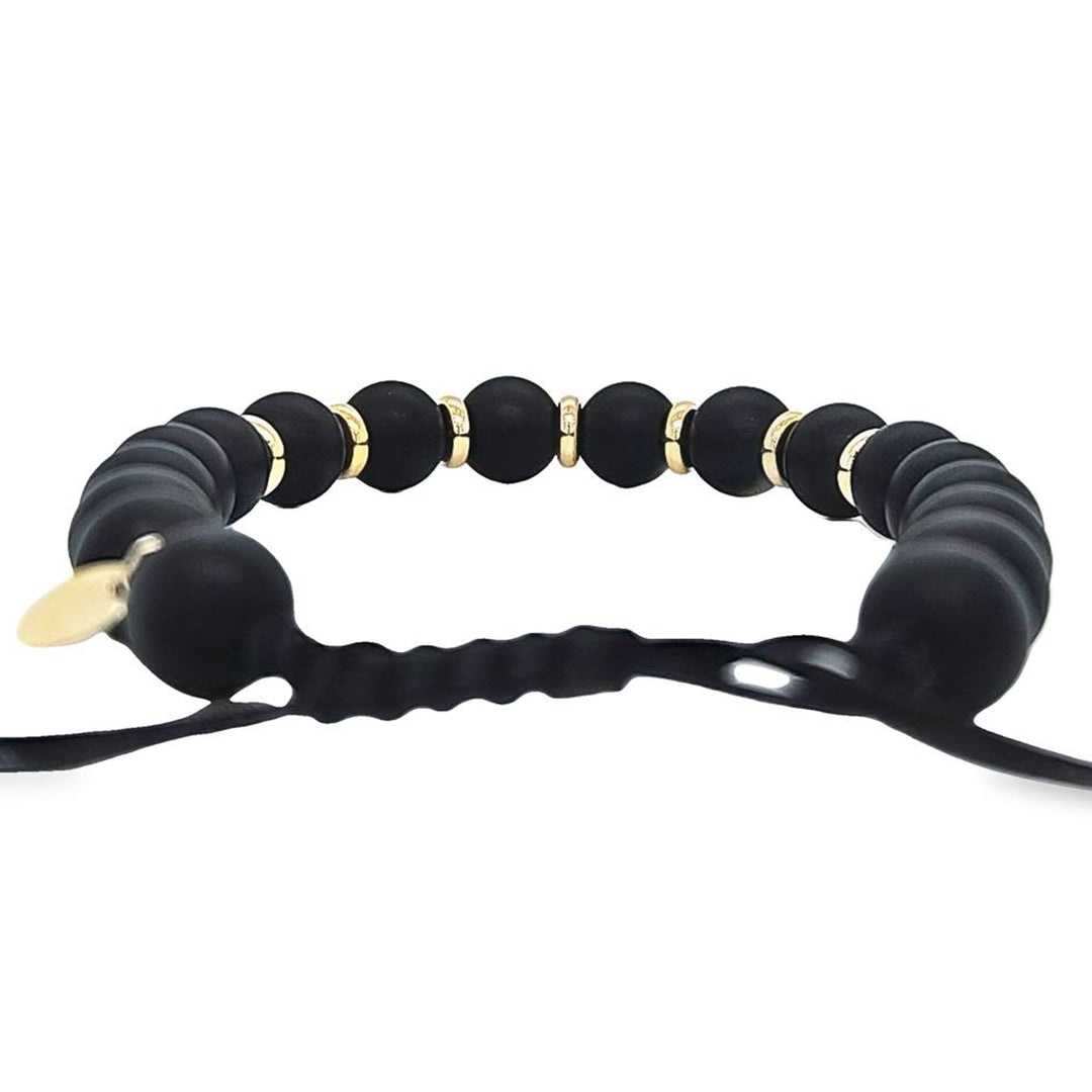 Gold and Onyx Bead Bracelet