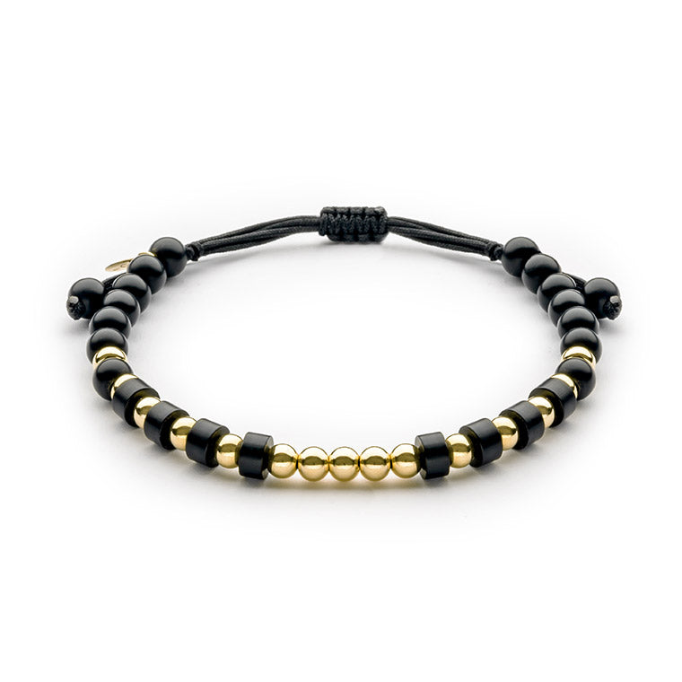 Gold and Onyx Bead Bracelet