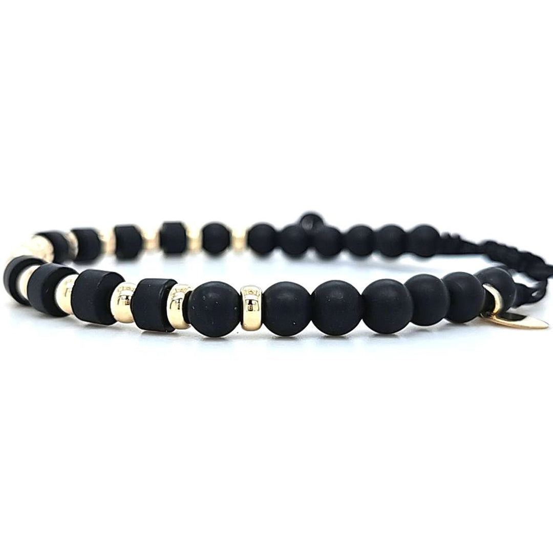 Gold and Onyx Bead Bracelet