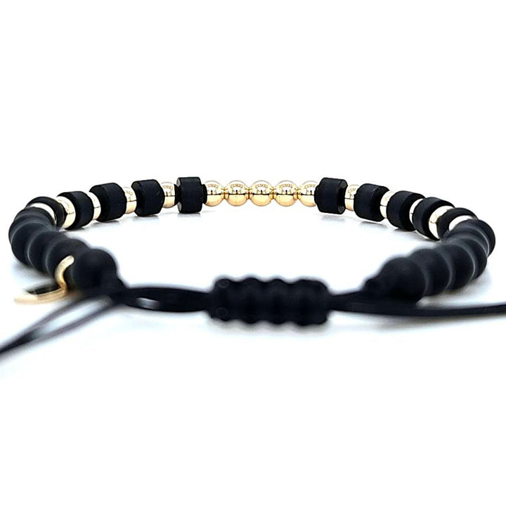 Gold and Onyx Bead Bracelet