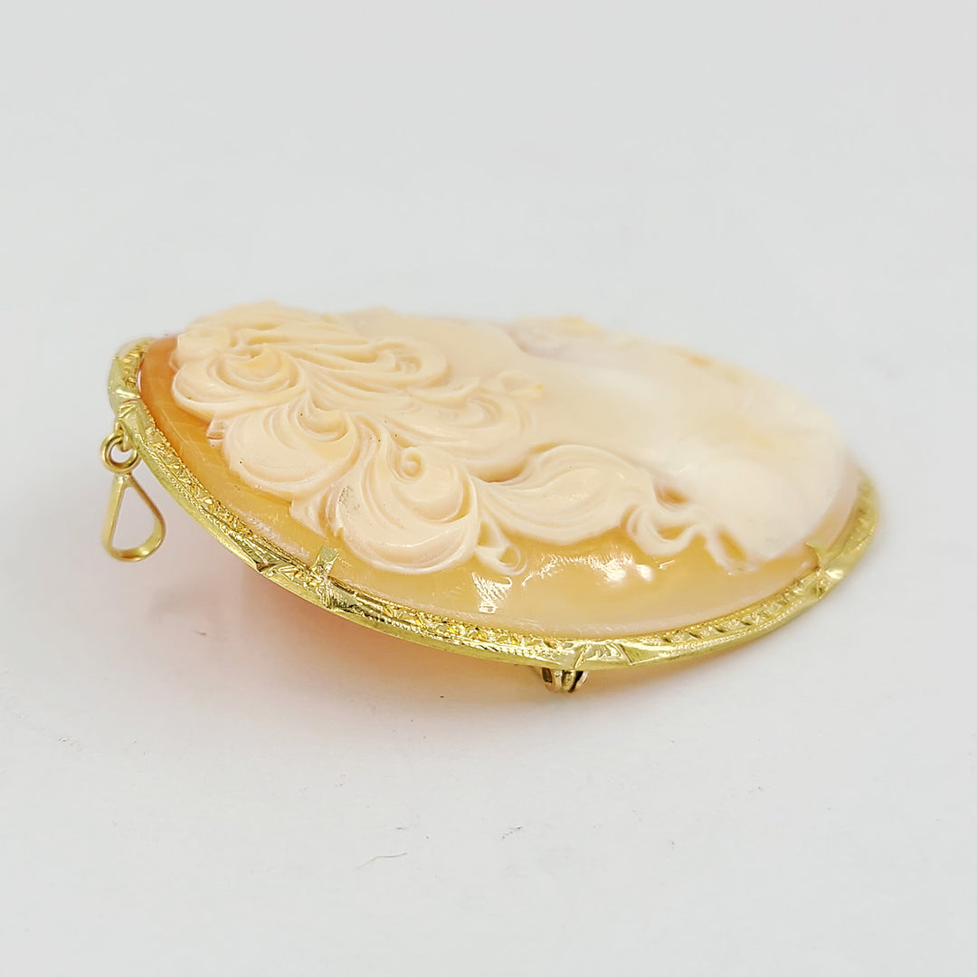 Shell Cameo Pin and Pendant