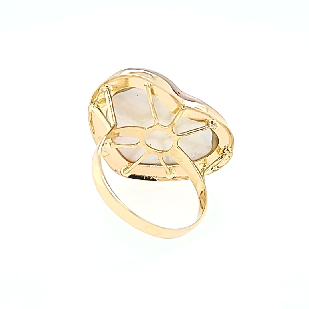 Heart Shape Mabe Pearl Ring