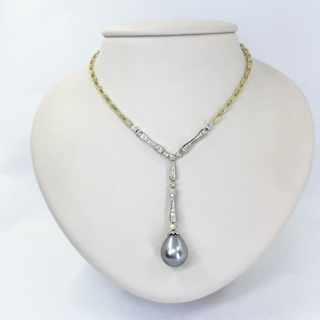 Tahitian Pearl and Diamond Necklace