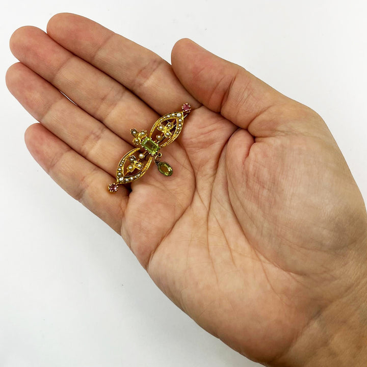 Antique Tourmaline Pin