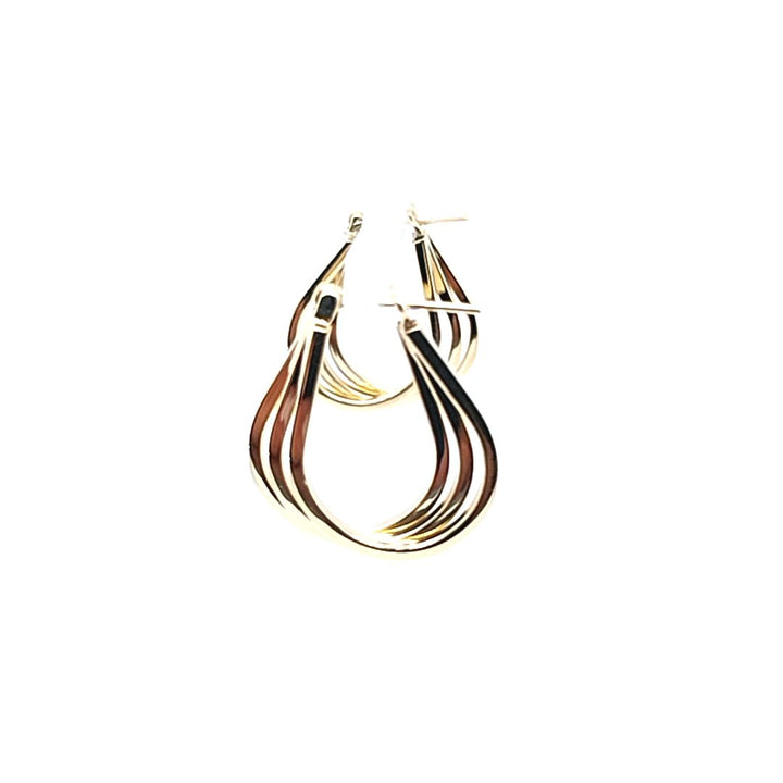 Triple Pear Shape Hoop Earrings