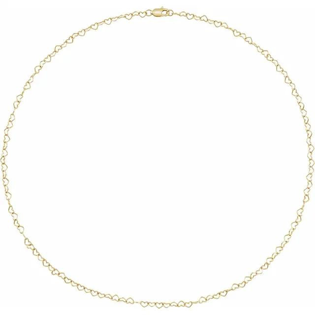 Yellow Gold Heart Chain