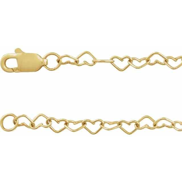 Yellow Gold Heart Chain